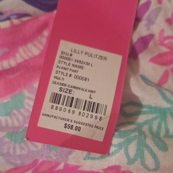 Lilly Pulitzer Seaside Carnavalle Floral Pajama Pants Size L NWT - Picture 4 of 4